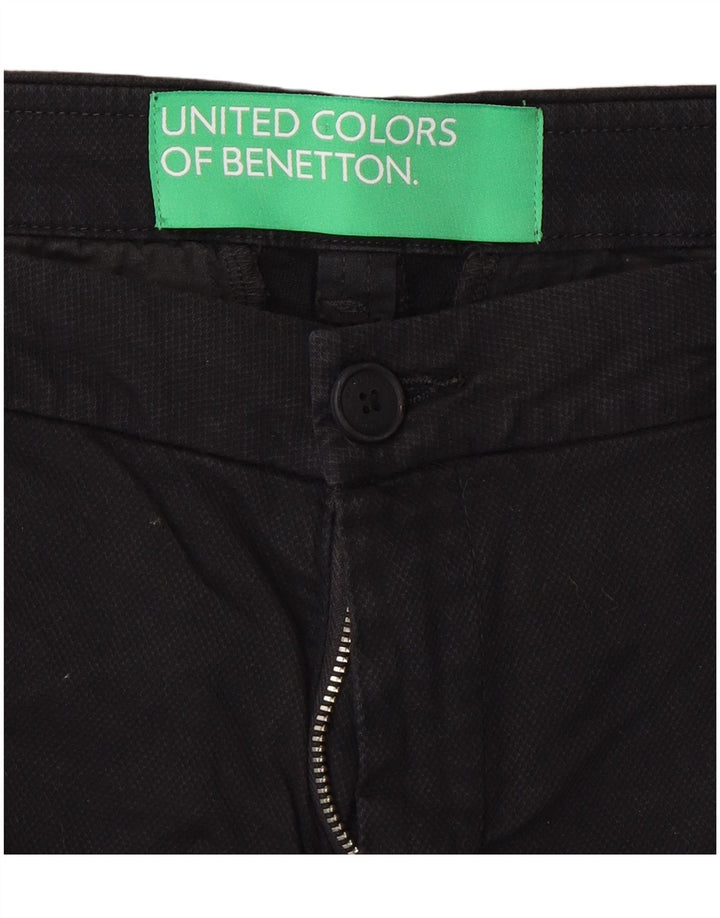 Calça feminina cortada cônica BENETTON W32 L25 preta