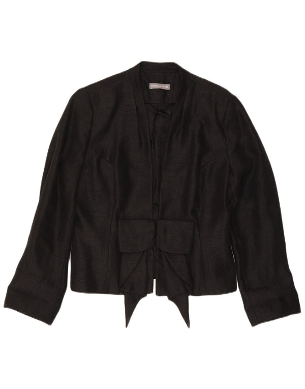 Jaqueta Blazer Feminina Vintage Reino Unido 14 Viscose Preta Média