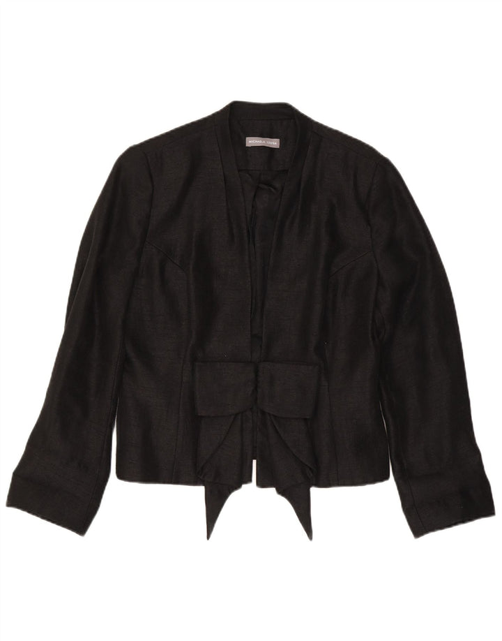 Jaqueta Blazer Feminina Vintage Reino Unido 14 Viscose Preta Média