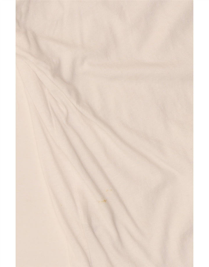 Top feminino Zara manga comprida UK 18 XL algodão branco