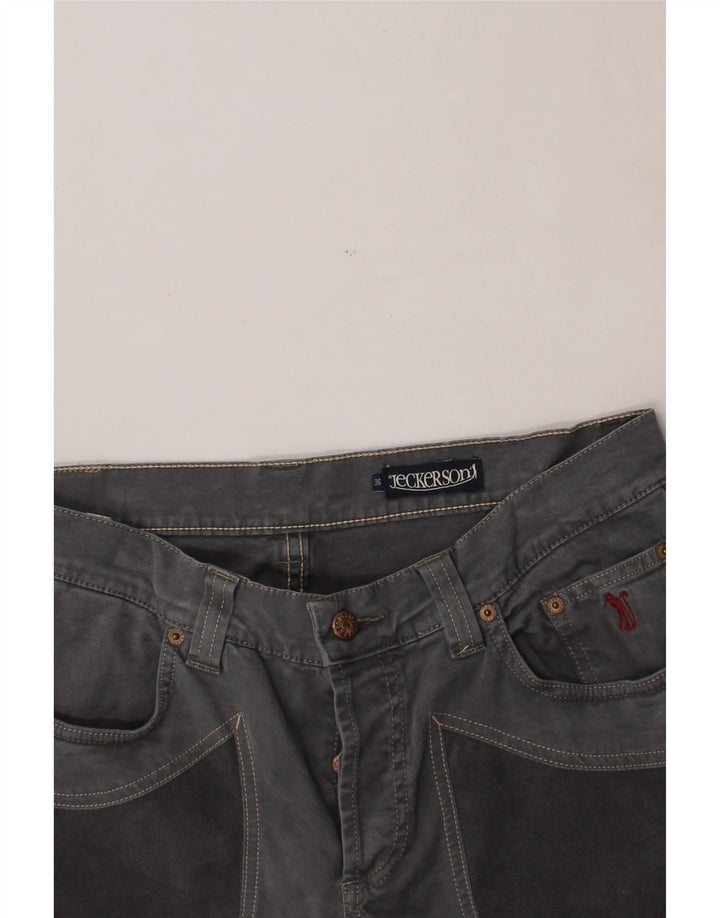 JECKERSON Womens Straight Casual Trousers W36 L30 Grey Cotton Vintage Jeckerson and Second-Hand Jeckerson from Messina Hembry 