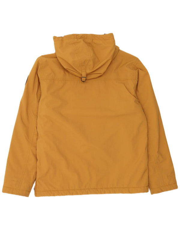 Jaqueta masculina Napapijri Geographic Graphic Anorak Reino Unido 40 grande nylon amarelo