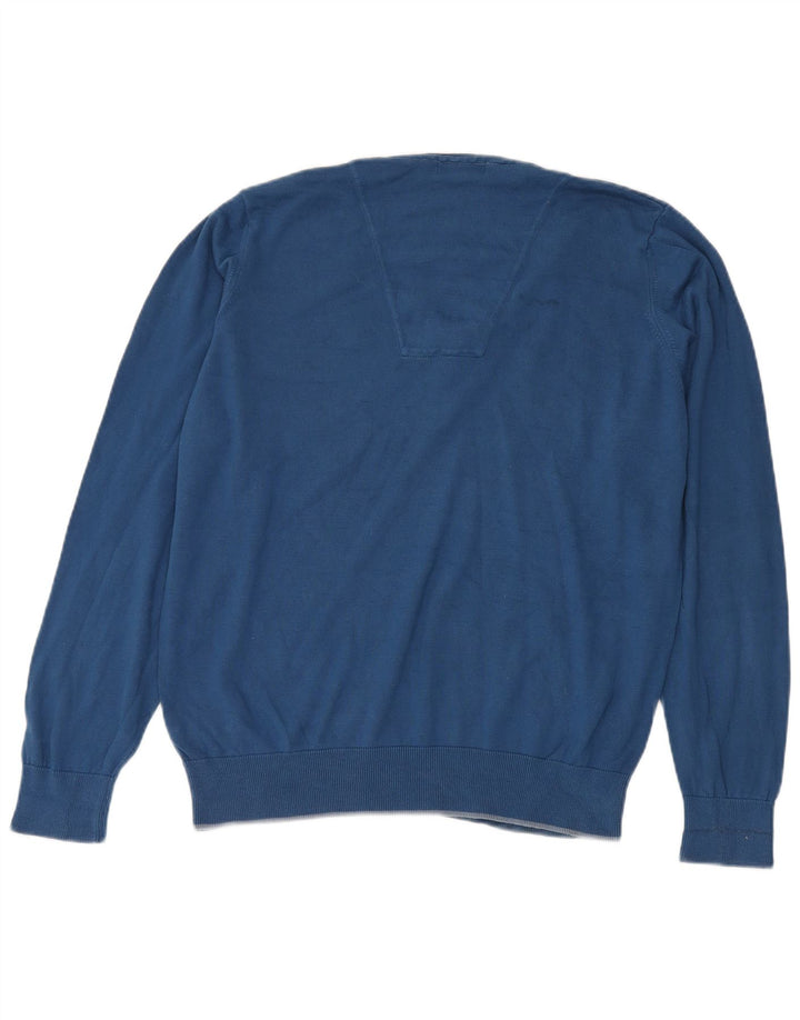 Suéter masculino Marks & Spencer Autograph com decote em V grande azul