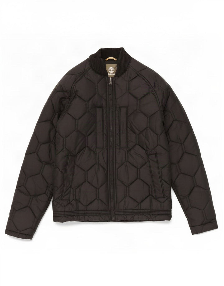 Jaqueta acolchoada masculina Timberland UK 36 pequena preta nylon