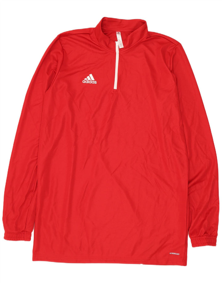 Adidas Mens Aeroready Zip Neck Pullover Treino Top XL Vermelho Poliéster