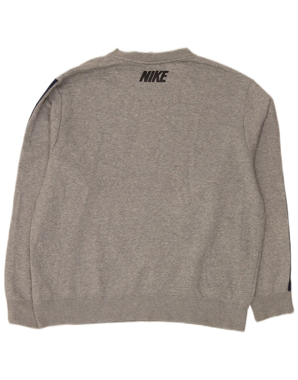 NIKE Mens Graphic Moletom Jumper XL Cinza Algodão