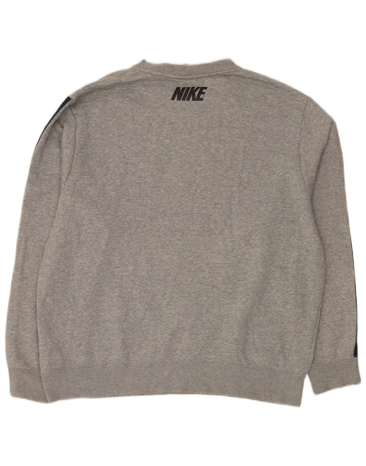 NIKE Mens Graphic Moletom Jumper XL Cinza Algodão