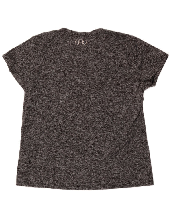 Camiseta feminina Under Armour Heat Gear Loose Fit Top Reino Unido 18 XL cinza manchado