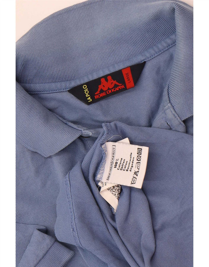Camisa polo masculina Kappa grande algodão azul