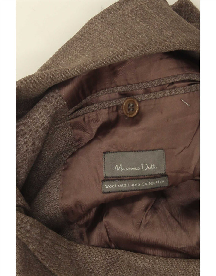 Jaqueta blazer masculina Massimo Dutti com 3 botões UE 46 pequena lã cinza
