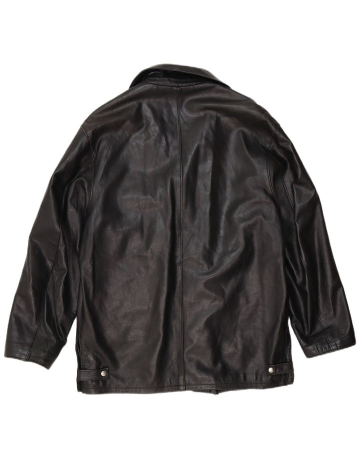 Jaqueta de couro masculina Davin Reino Unido 40 grande couro preto