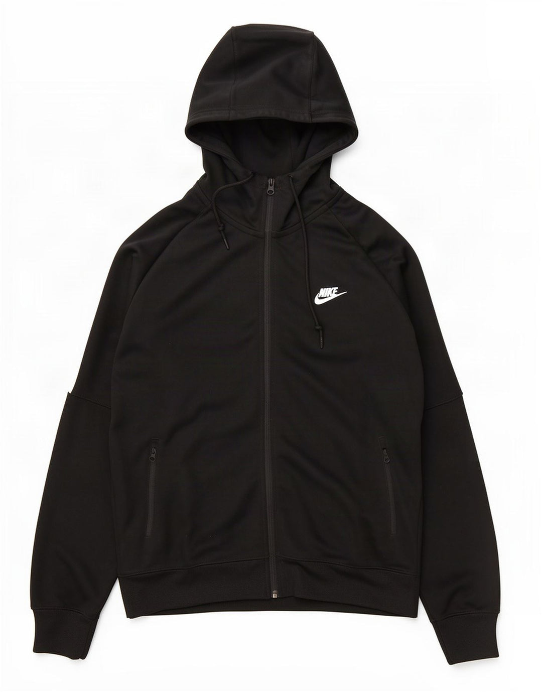 Suéter Nike masculino com capuz e zíper grande preto colorido em poliéster