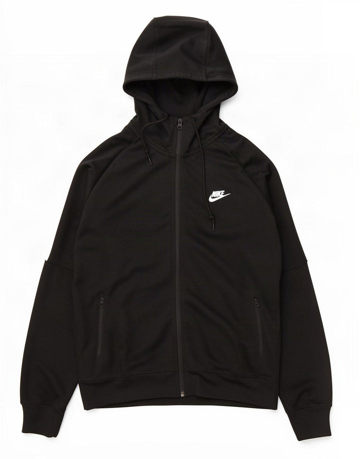 Suéter Nike masculino com capuz e zíper grande preto colorido em poliéster