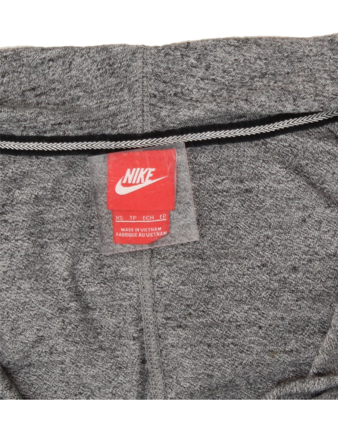 NIKE Womens Zip Hoodie Sweater UK 6 XS Grey Flecked Vintage Nike and Second-Hand Nike from Messina Hembry 