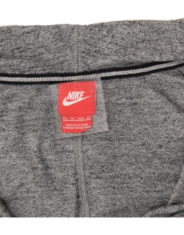 NIKE Womens Zip Hoodie Sweater UK 6 XS Grey Flecked Vintage Nike and Second-Hand Nike from Messina Hembry 