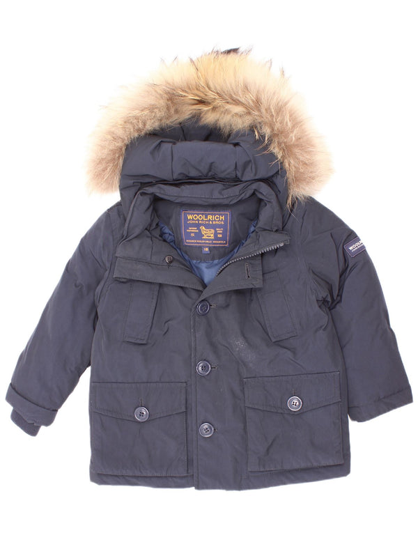 Jaqueta acolchoada com capuz Woolrich Baby Boys 12-18 meses poliéster azul marinho