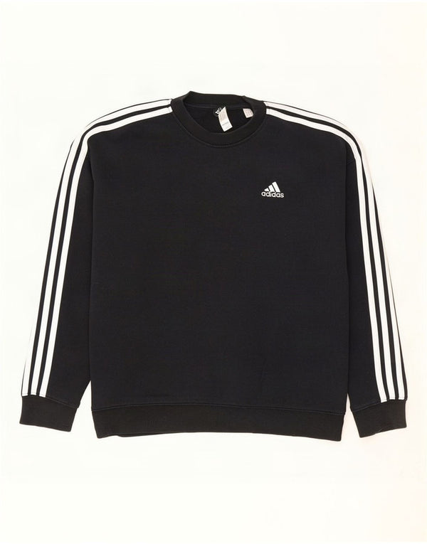 Adidas feminino oversized moletom jumper reino unido 12/14 médio algodão preto