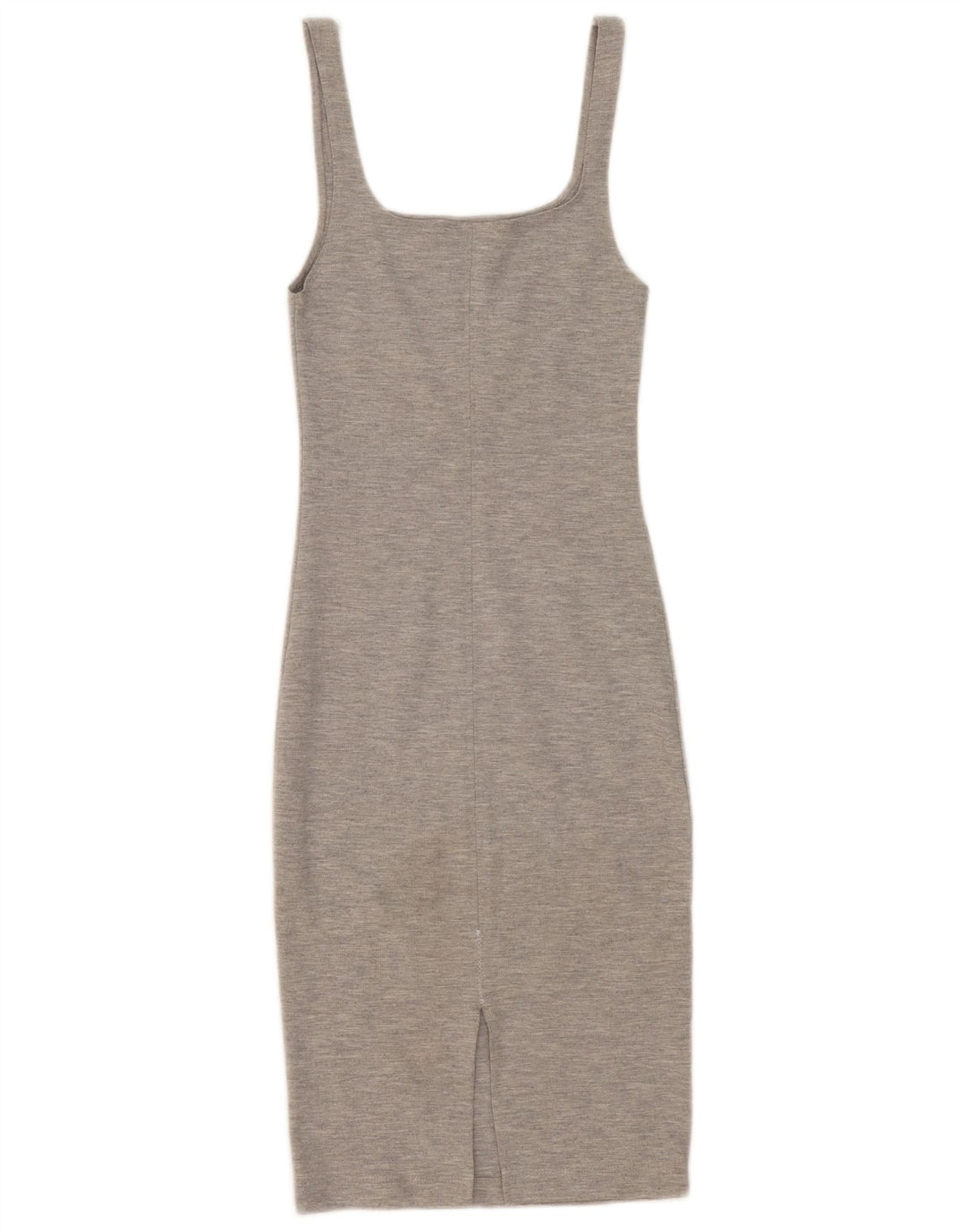 Vestido bodycon feminino sem mangas Zara UK 8 pequeno poliéster cinza