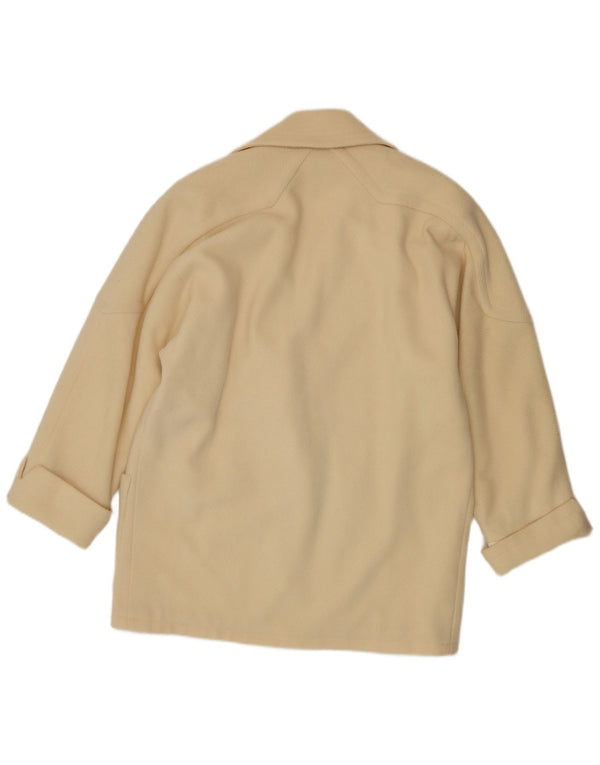 Jaqueta blazer feminina vintage com 1 botão Reino Unido 18 XL lã bege