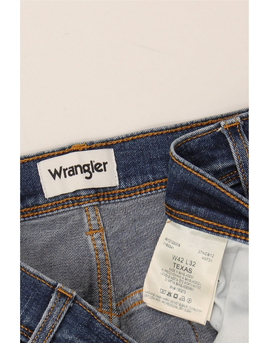 WRANGLER Masculino Texas Straight Jeans W42 L29 Azul Algodão