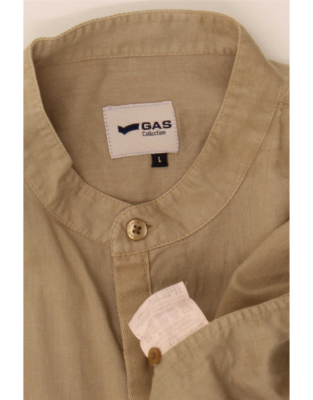 Camisa masculina Gas grande rayon bege