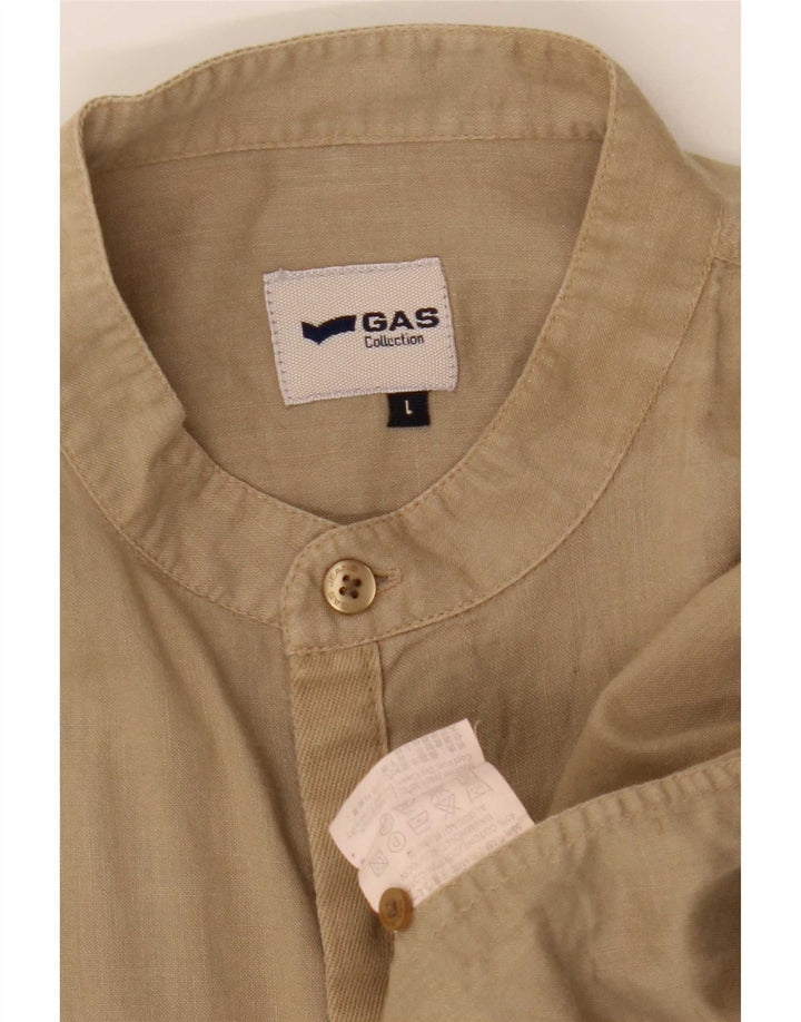 Camisa masculina Gas grande rayon bege