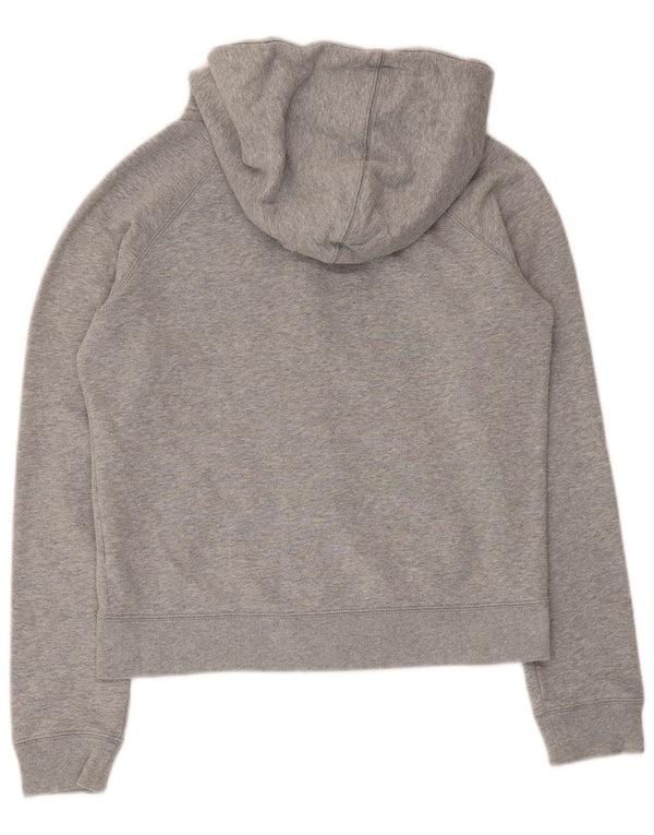 Suéter Nike feminino com capuz e zíper gráfico UK 10 pequeno algodão cinza