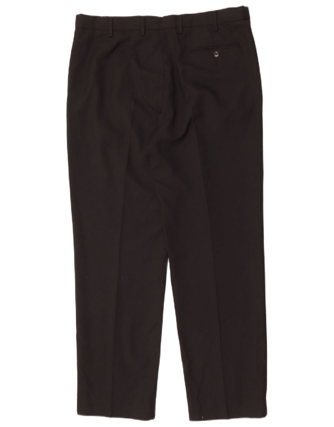 Calça masculina de ajuste regular Marks & Spencer W36 L31 lã preta
