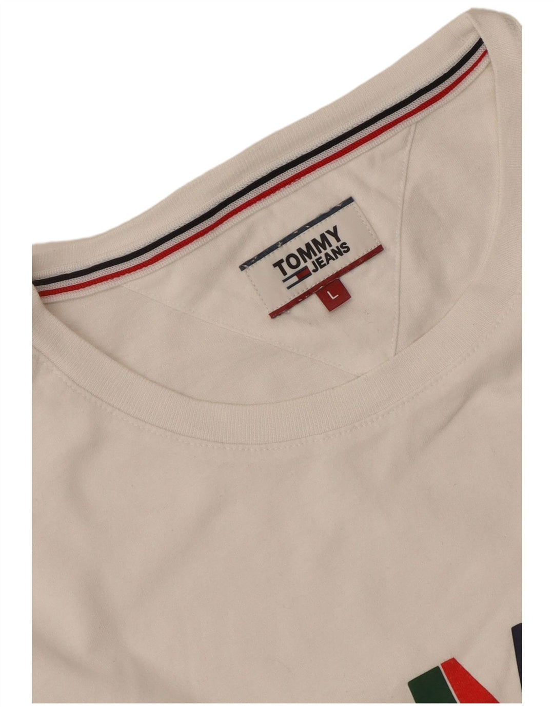 Camiseta masculina Tommy Hilfiger gráfica grande branca