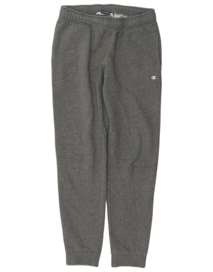 Calça de treino masculina Champion Joggers pequeno algodão manchado cinza