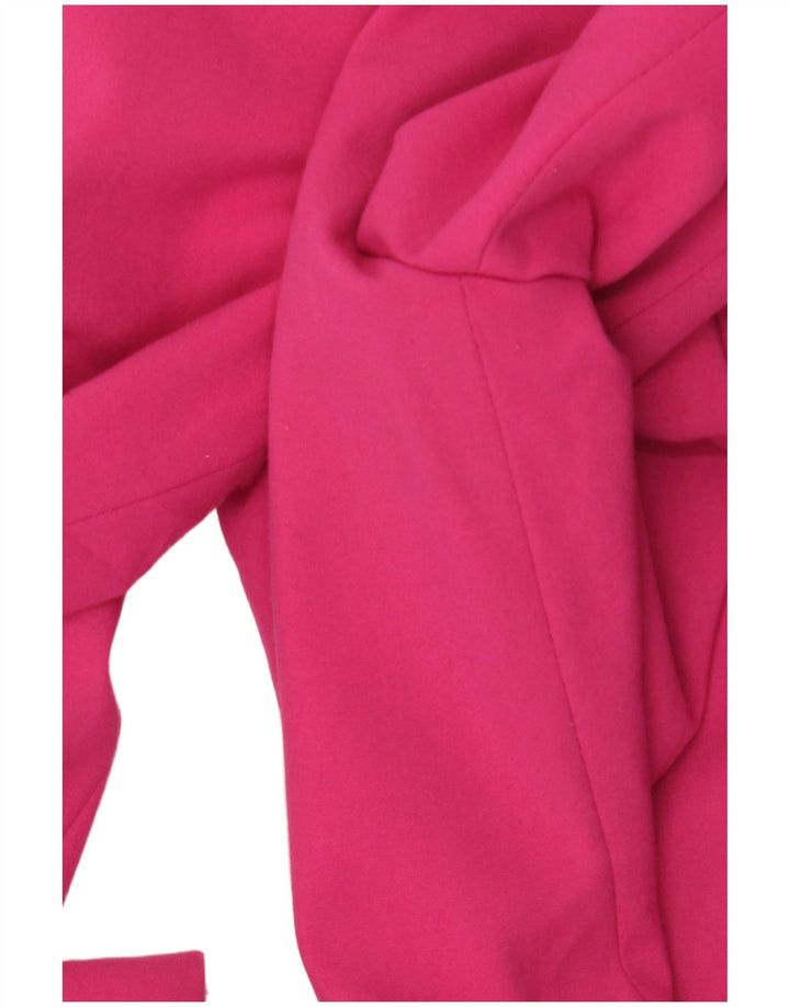Jaqueta blazer feminina Zara com 1 botão UK 10 poliéster rosa pequeno