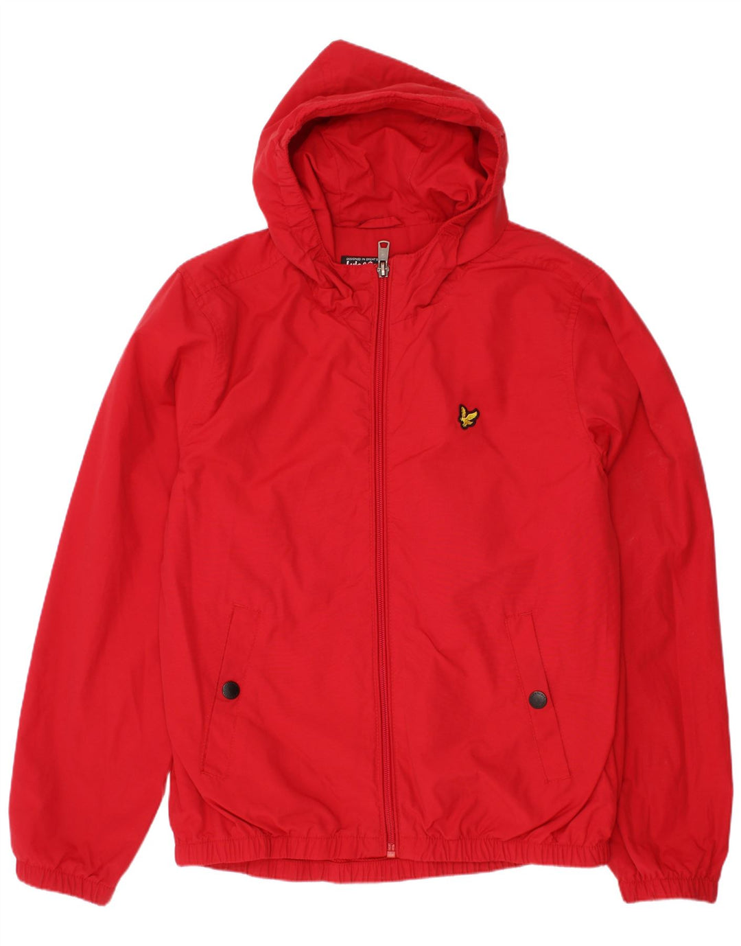 Jaqueta de chuva com capuz para meninos Lyle & Scott 10-11 anos poliéster vermelho