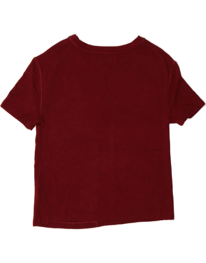 MARKS & SPENCER Womens Oversized T-Shirt Top UK 6 XS Burgundy Viscose Vintage Marks & Spencer and Second-Hand Marks & Spencer from Messina Hembry 