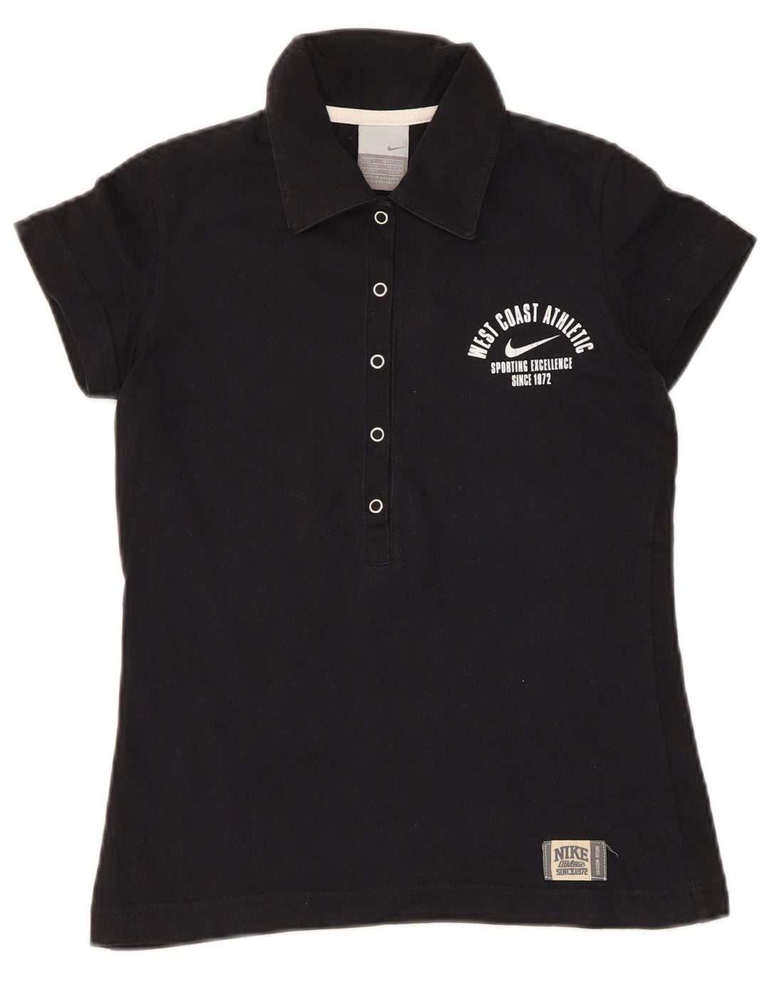 Camisa pólo gráfica feminina NIKE Reino Unido 8/10 pequena preta