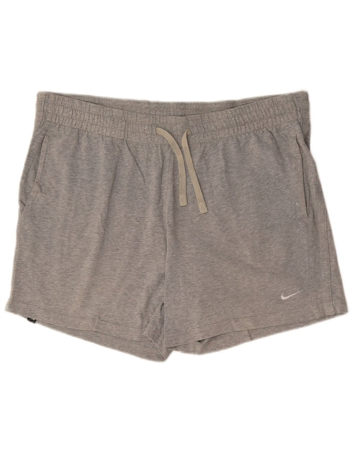 Shorts esportivos masculinos NIKE grandes de algodão manchado cinza