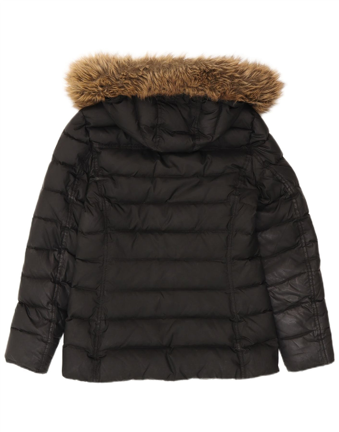 Jaqueta acolchoada com capuz feminina Tommy Hilfiger UK 10 poliéster preto pequeno