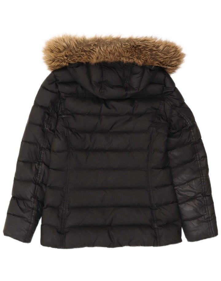 Jaqueta acolchoada com capuz feminina Tommy Hilfiger UK 10 poliéster preto pequeno