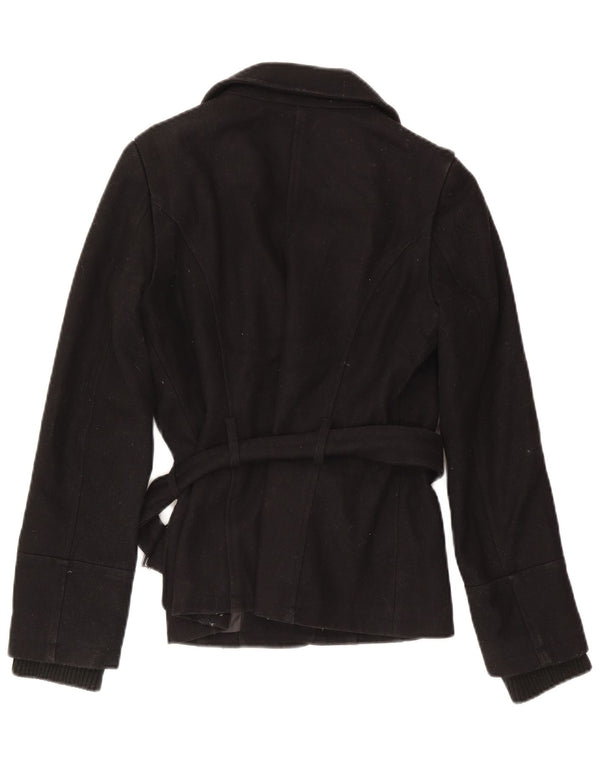 Jaqueta utilitária feminina Zara UK 10 poliéster preto pequeno