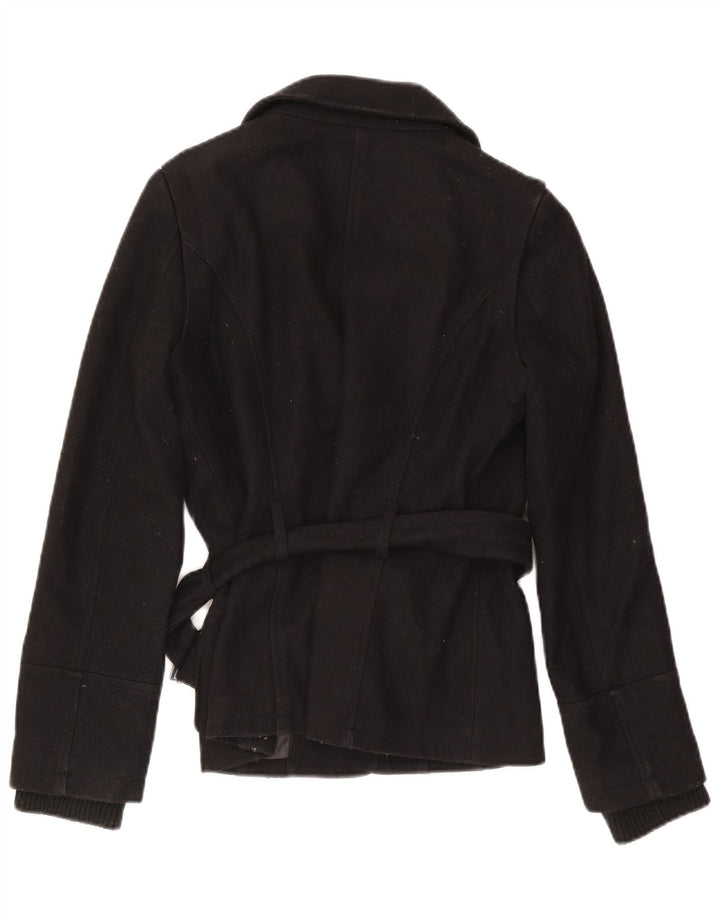 Jaqueta utilitária feminina Zara UK 10 poliéster preto pequeno