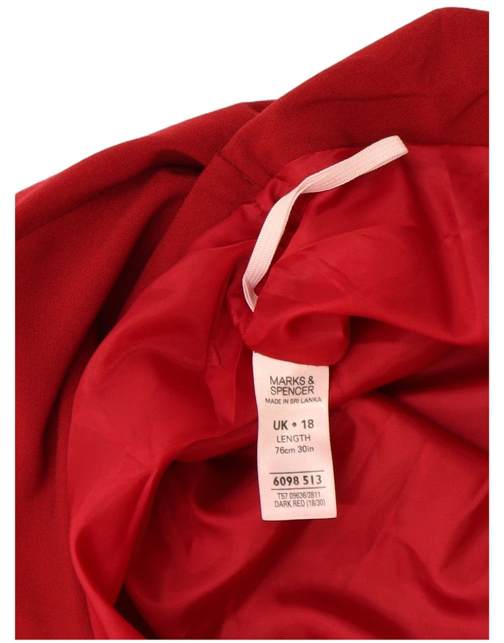 Saia feminina Marks & Spencer A-Line UK 18 XL W38 poliéster vermelho