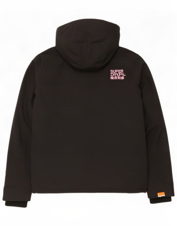 Jaqueta corta-vento feminina Superdry The Windcheater com capuz Reino Unido 16 grande preto