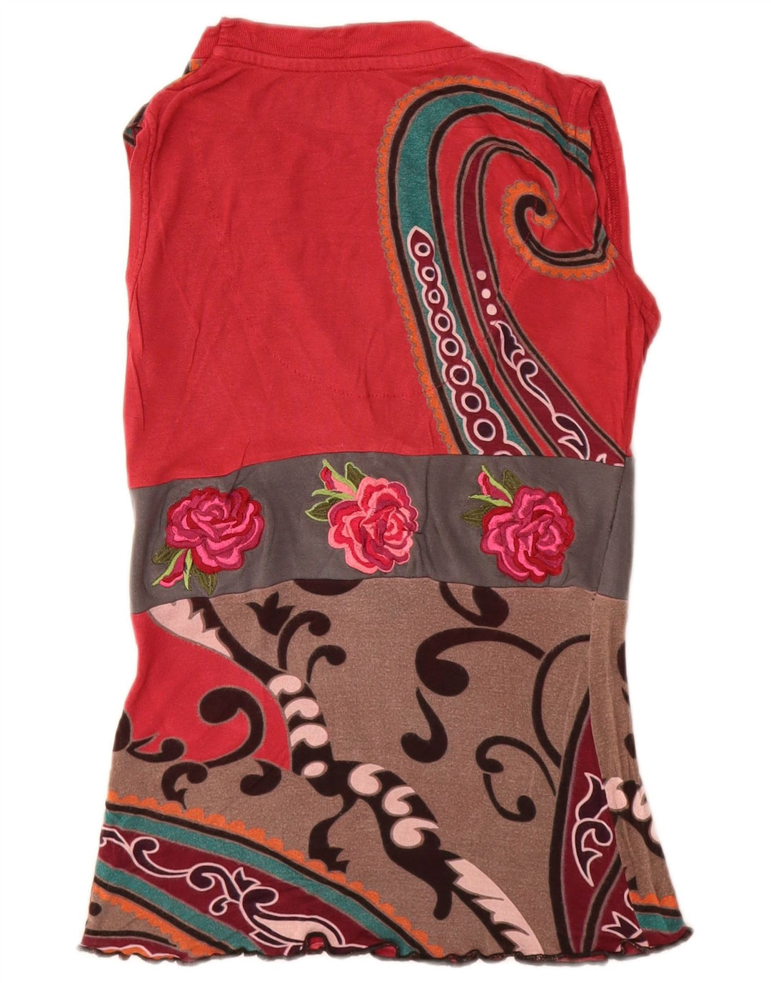 Blusa feminina sem mangas DESIGUAL UK 8 pequena floral multicolorida