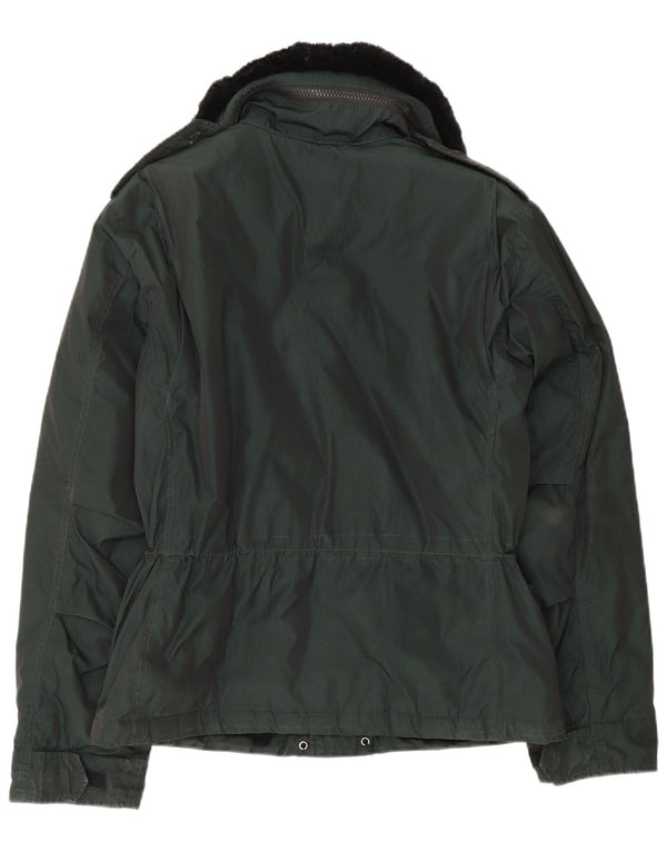 Jaqueta militar masculina Aspesi Reino Unido 38 poliéster Colourblock verde médio