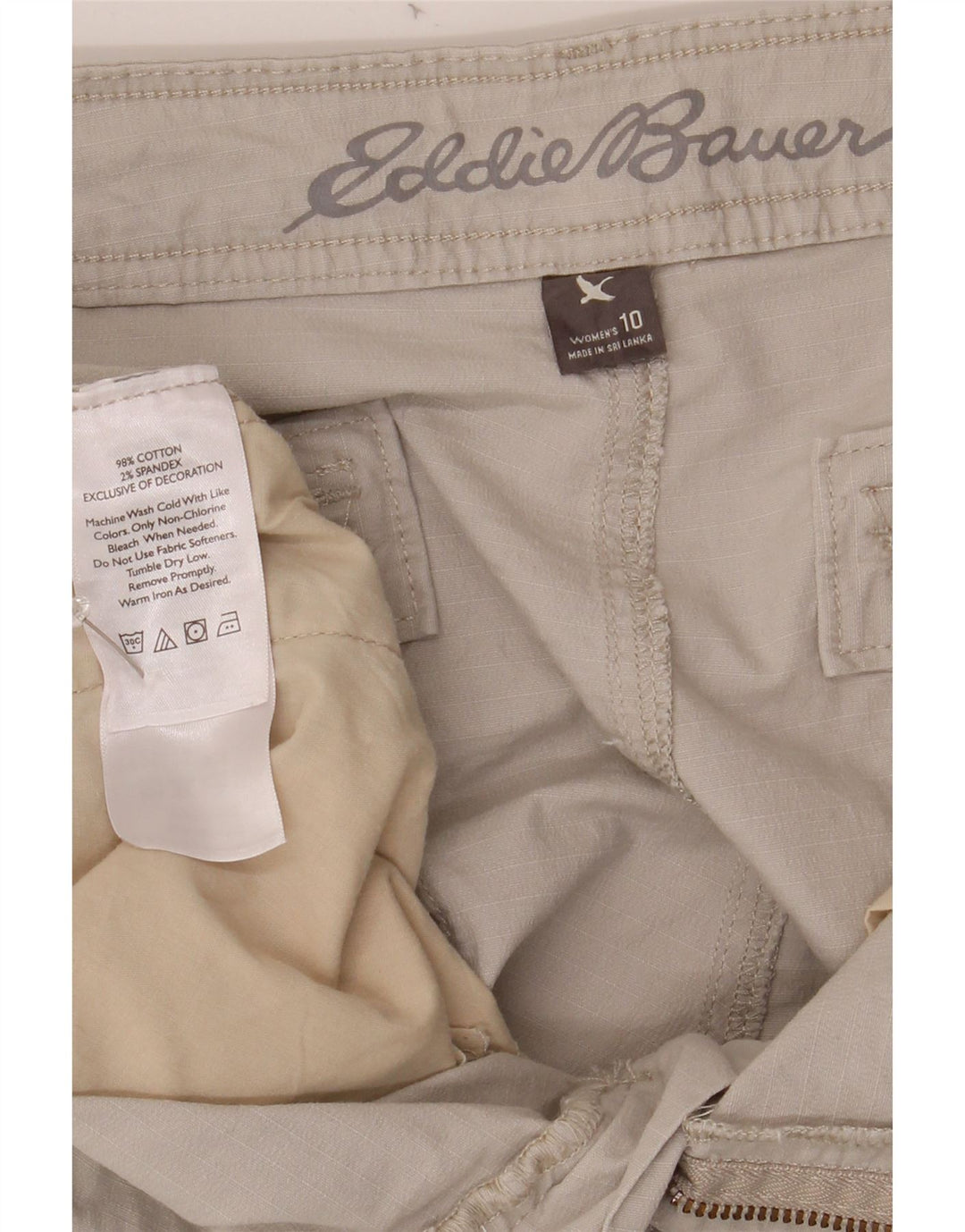 EDDIE BAUER Womens Straight Cargo Trousers US 10 Large W32 L31 Grey Cotton Vintage Eddie Bauer and Second-Hand Eddie Bauer from Messina Hembry 