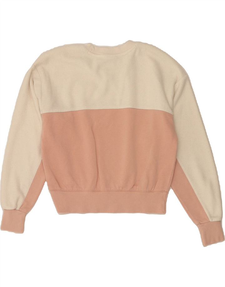 CHAMPION Womens Oversized Sweatshirt Jumper UK 6 XS Pink Colourblock Vintage Champion and Second-Hand Champion from Messina Hembry 
