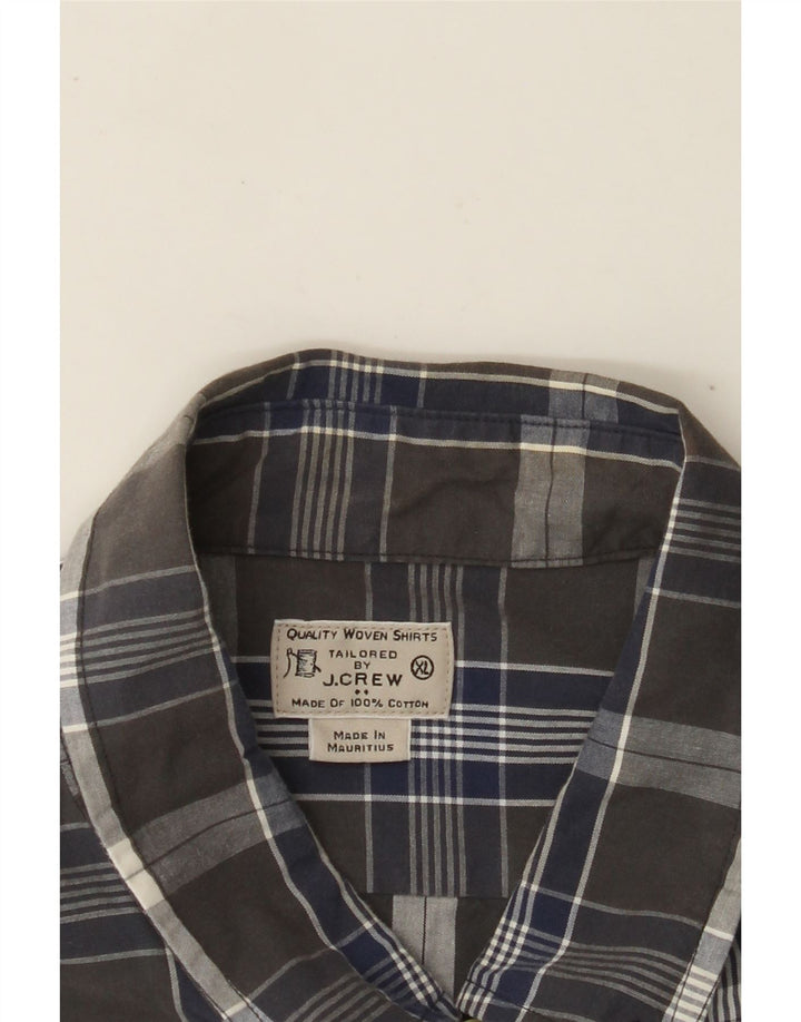 Camisa masculina J. CREW XL cinza xadrez algodão
