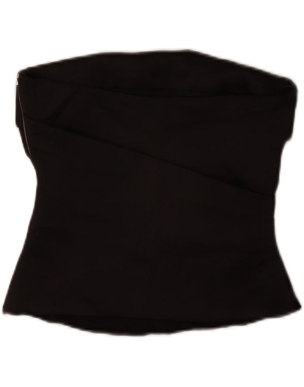 Zara Womens Crop Strapless Top UK 10 Pequeno Poliéster Preto