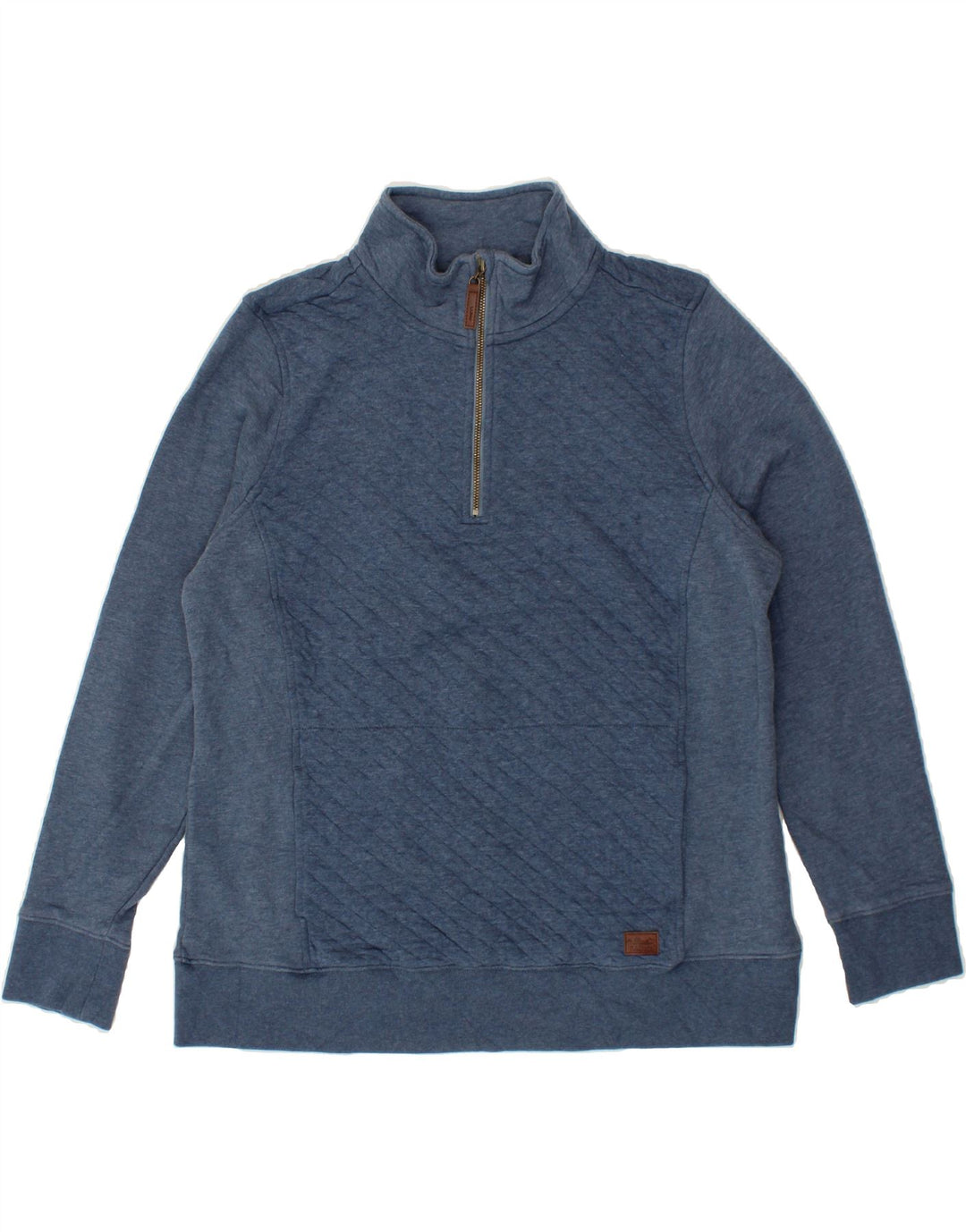 L.L.BEAN Womens Zip Neck Sweatshirt Jumper UK 18 XL Blue Cotton Vintage L.L.Bean and Second-Hand L.L.Bean from Messina Hembry 