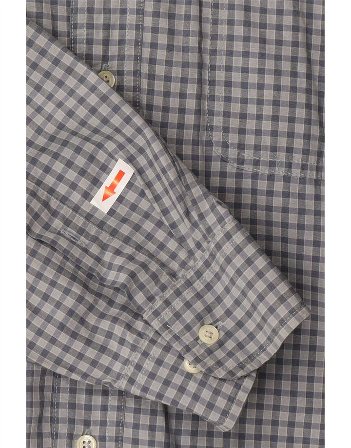 Timberland Camisa masculina média azul xadrez Tencel