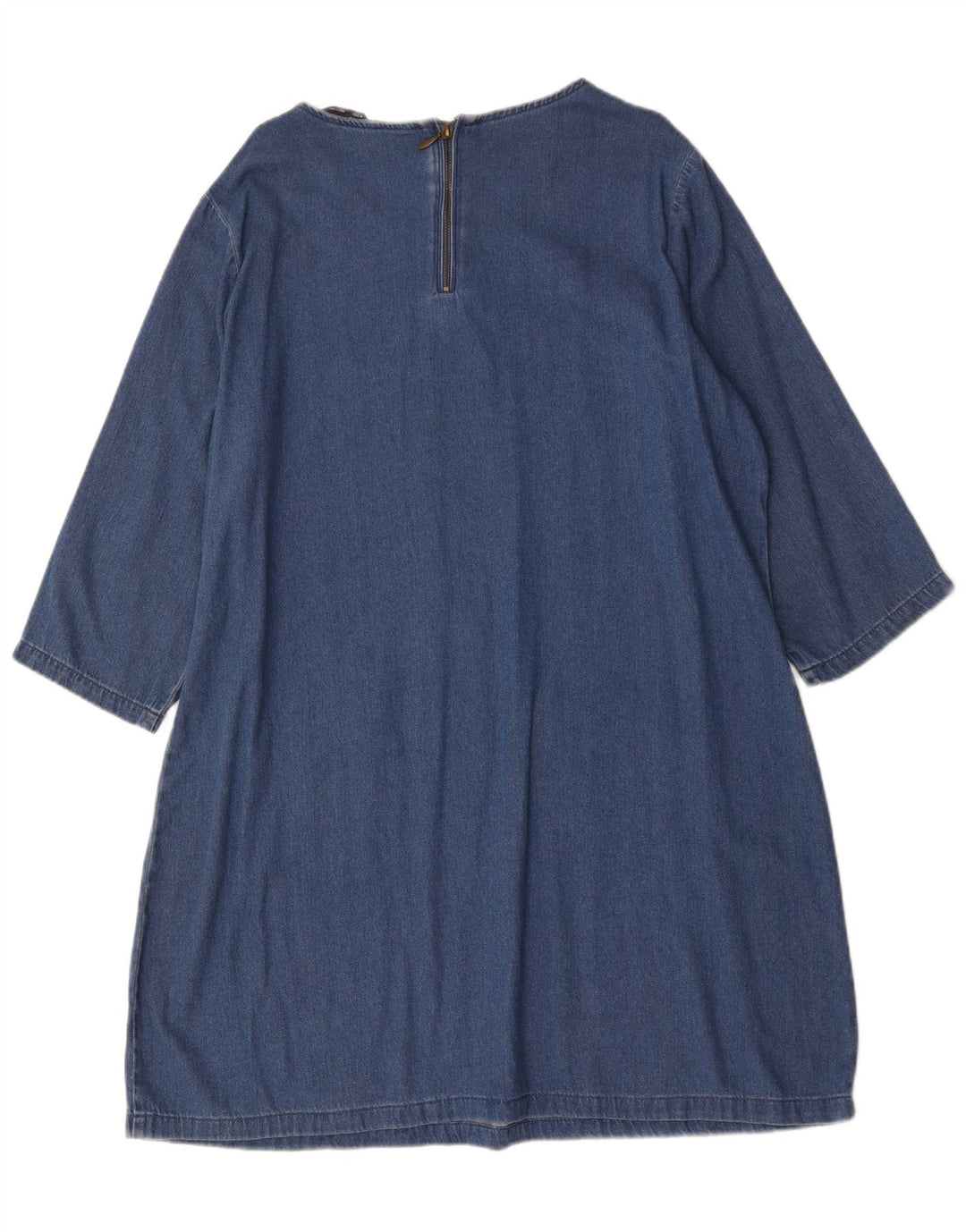 Vestido jeans feminino Marks & Spencer manga 3/4 grande tamanho UK 16 grande azul